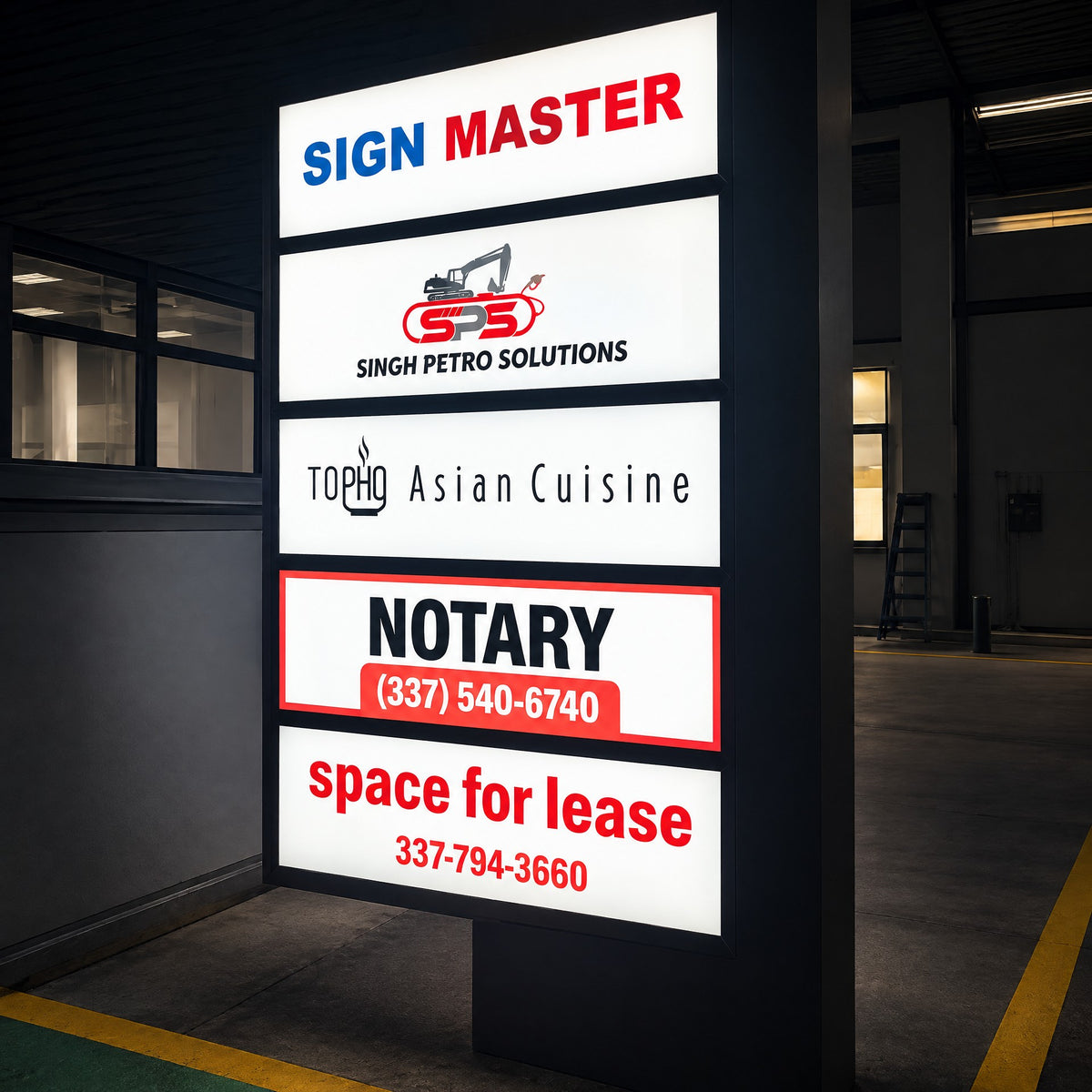 LC · Multi-Tenant Leasing Pylon Signs