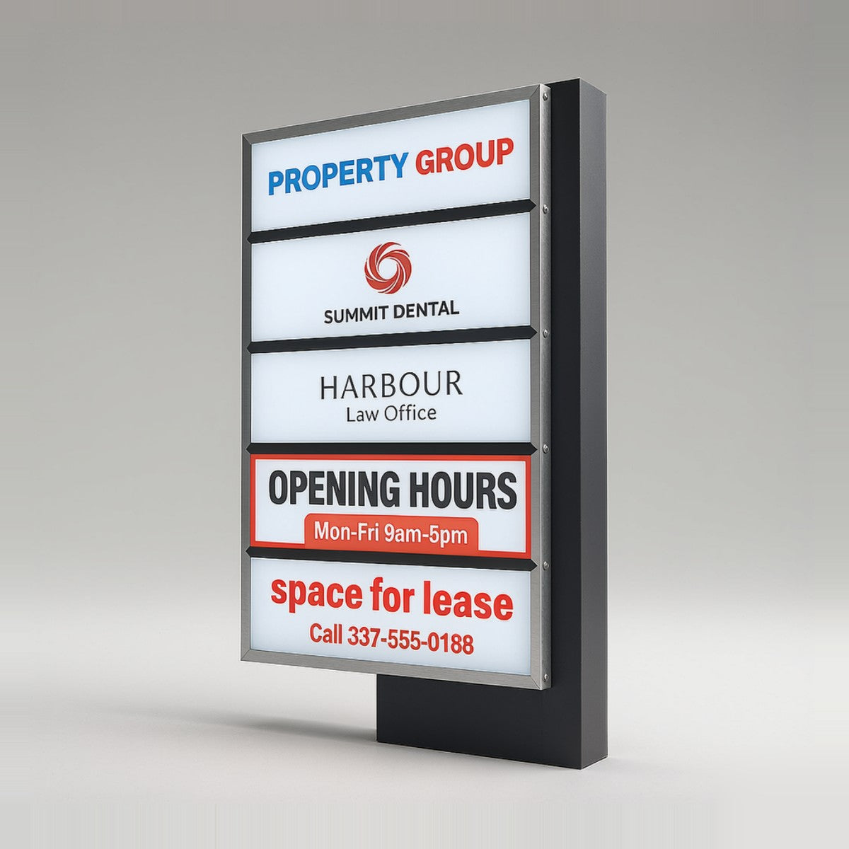 LC · Multi-Tenant Leasing Pylon Signs